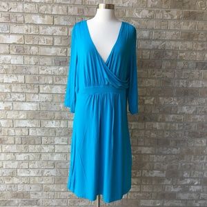 Athleta Light Blue Faux Wrap Dress Size 1X